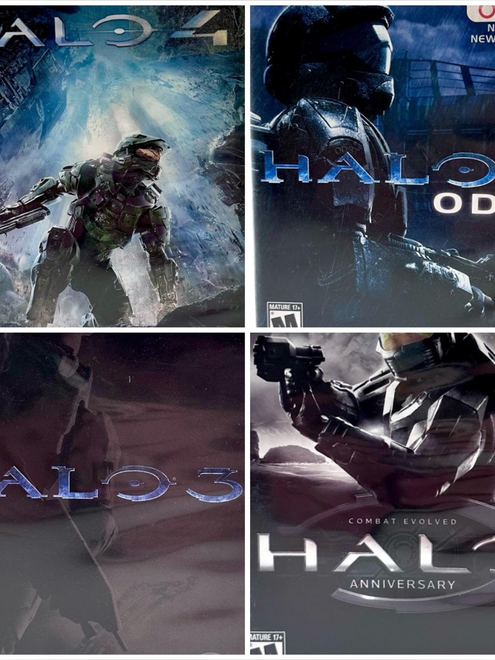 Xbox 360 Halo 4-Game Bundle - Halo 3, 4, ODST, Combat Evolved Anniversary